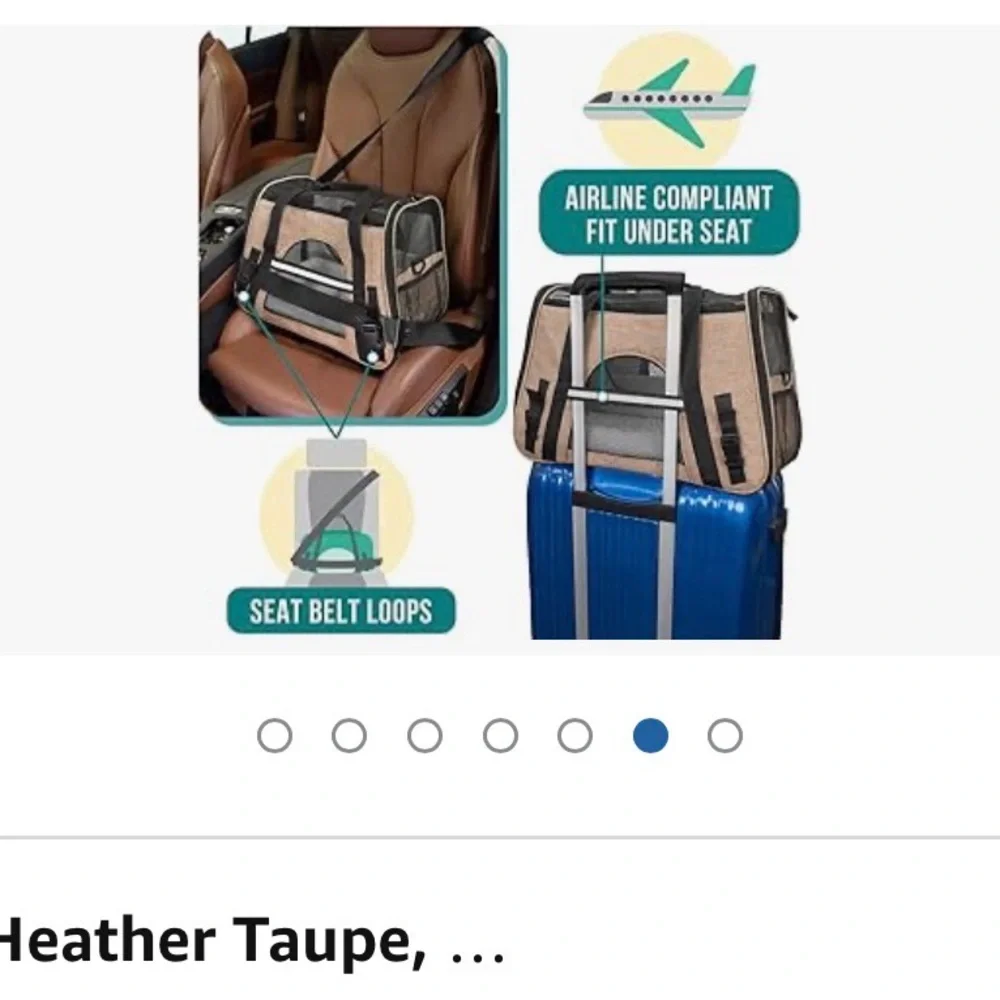 Small Pet Carrier Taupe - Used once 19”Lx 10”W x 12” H